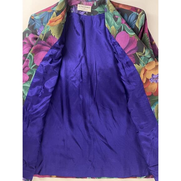 Vintage 80s Vibrant Floral Blazer Jacket Size 14 Boho Cottage Retro Chic - Picture 3 of 6
